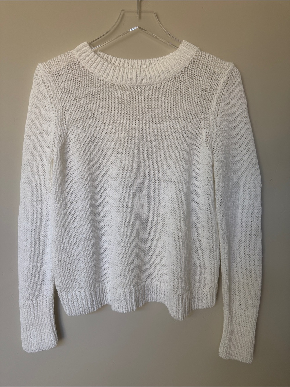 And Taylor white loose weave Cotton sweater s M